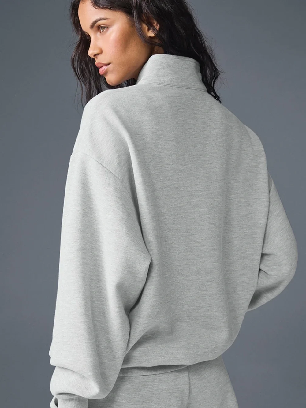 ALO Yoga Women's Grey Half-Zip Sweatshirt accolade ! New ! L